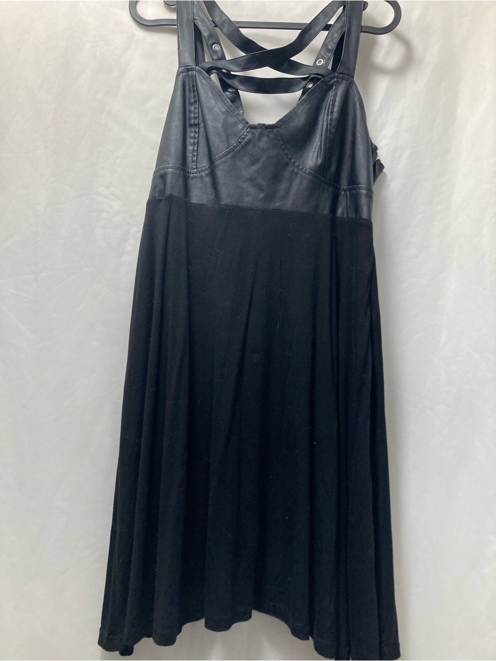 Killstar Black Faux Leather Gothic Dress Large